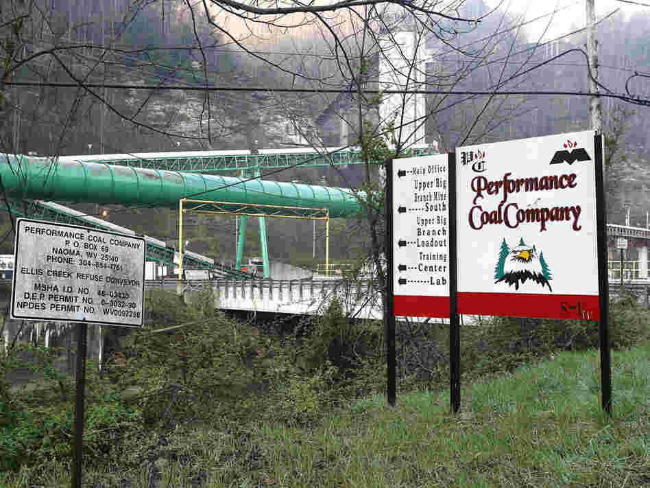 A photograph from April 6 shows a section of the Upper Big Branch mine in Montcoal, W.Va.