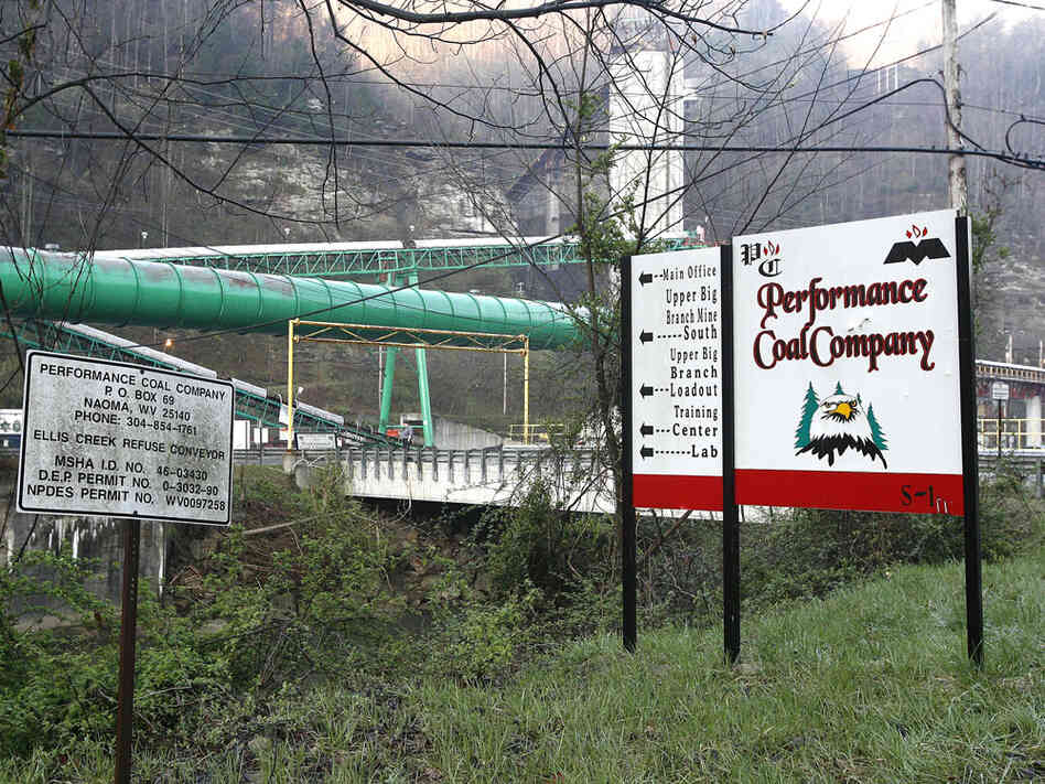 A photograph from April 6 shows a section of the Upper Big Branch mine in Montcoal, W.Va.