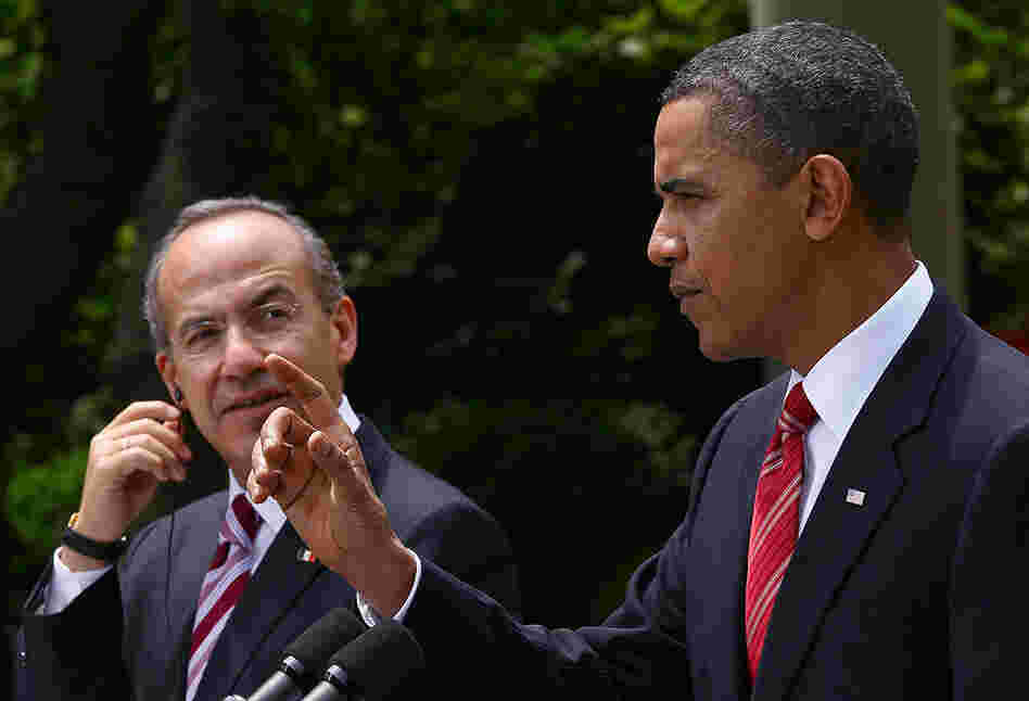 Mexican President Felipe Calderon and President Obama