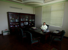 Earth sciences professor Iftikhar Baloch sits in the office where he was beaten in April. Earth sciences professor Iftikhar Baloch sits in the office where he was beaten in April.