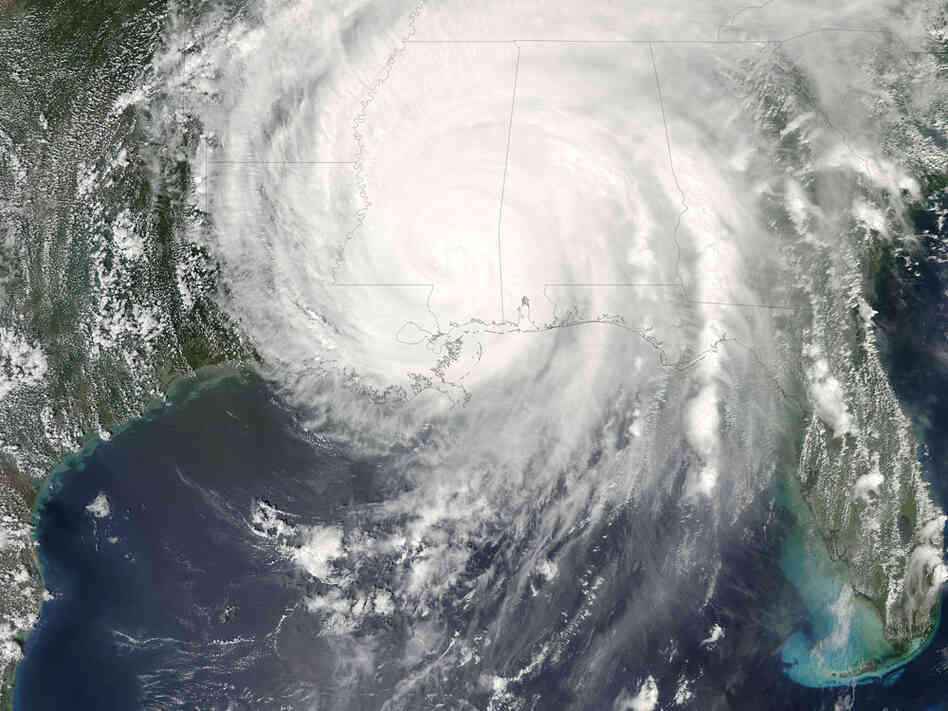 Hurricane Katrina was sprawled across all or part of 16 states on Aug. 29, 2005.