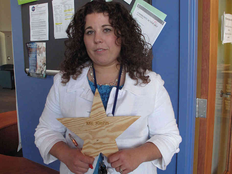 Christa Krohn, a math teacher in the Cleveland school district, was laid off.