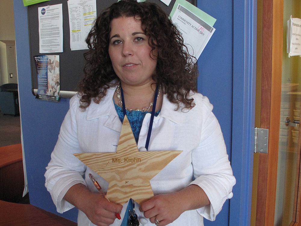 Christa Krohn, a math teacher in the Cleveland school district, was laid off.