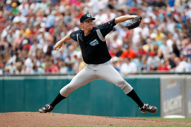 Stephen Strasburg pitches in his final Syracuse Chiefs game  in Buffalo, N.Y., June 3