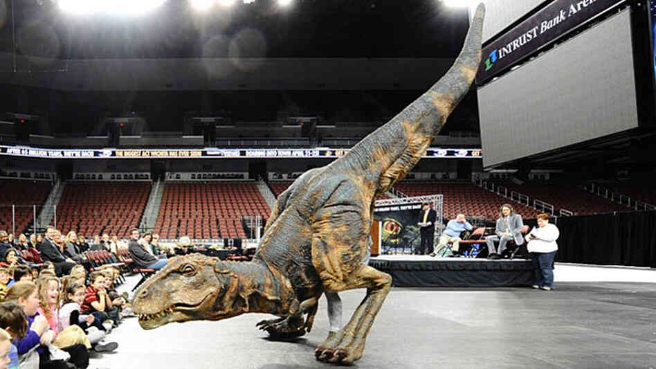 Stephen Hershey wearing the dinosaur costume. Stephen Hershey wearing the dinosaur costume.