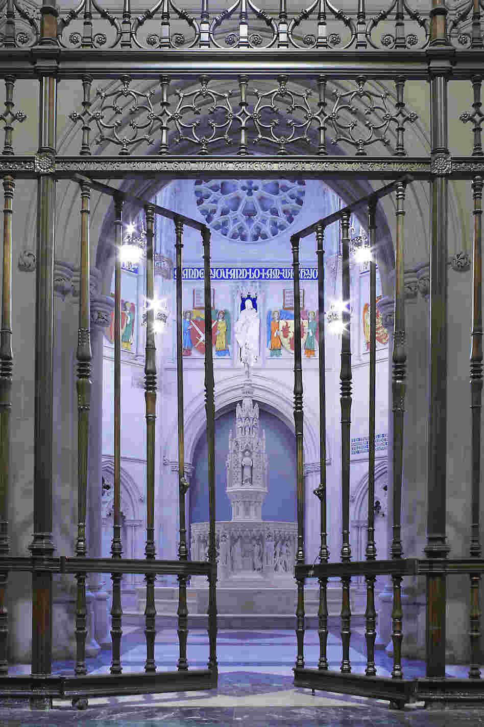 The gate to a baptistery in New York City is now open to the public. The gate to a baptistery in New York City is now open to the public.