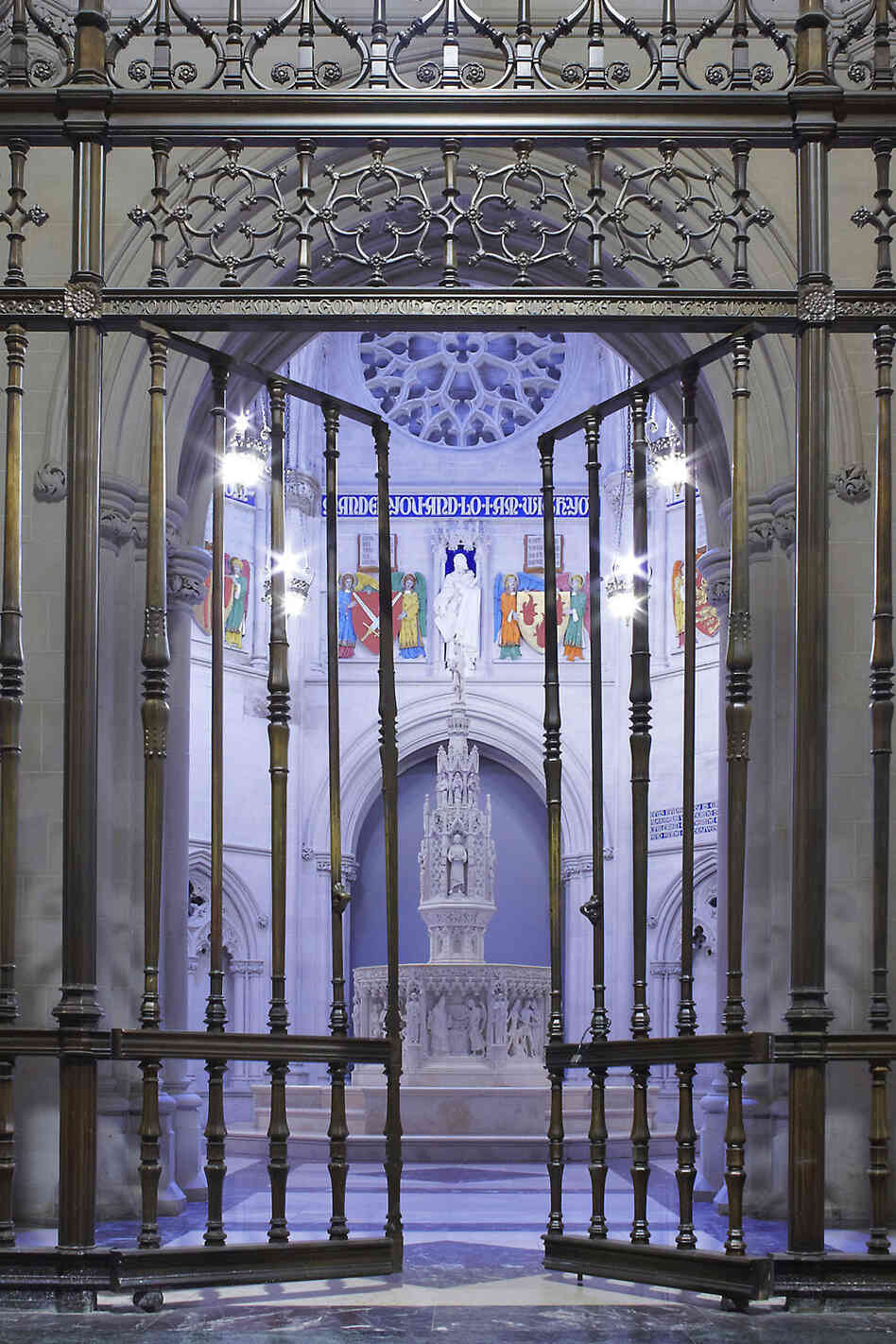 The gate to a baptistery in New York City is now open to the public. The gate to a baptistery in New York City is now open to the public.