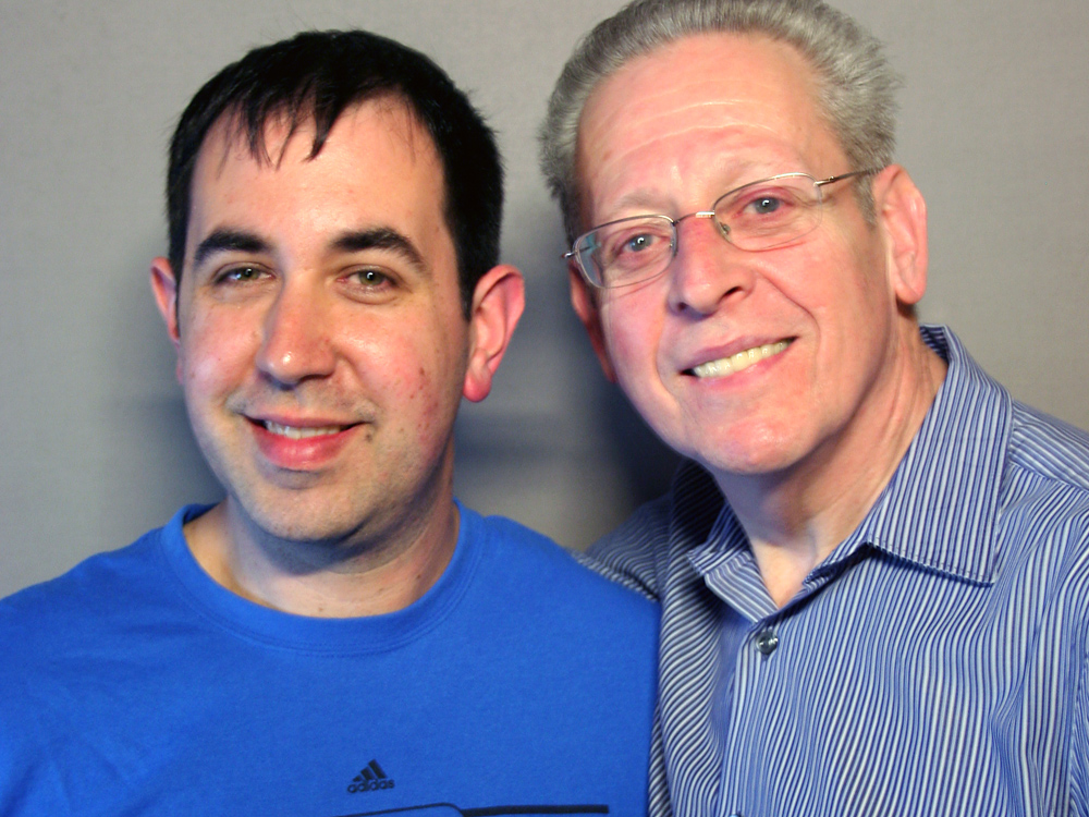 Michael Levine (right) with Matt Merlin at StoryCorps in New York.