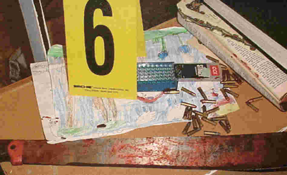 A photo from the crime scene at Bradley Waldroup's house. A photo from the crime scene at Bradley Waldroup's house.