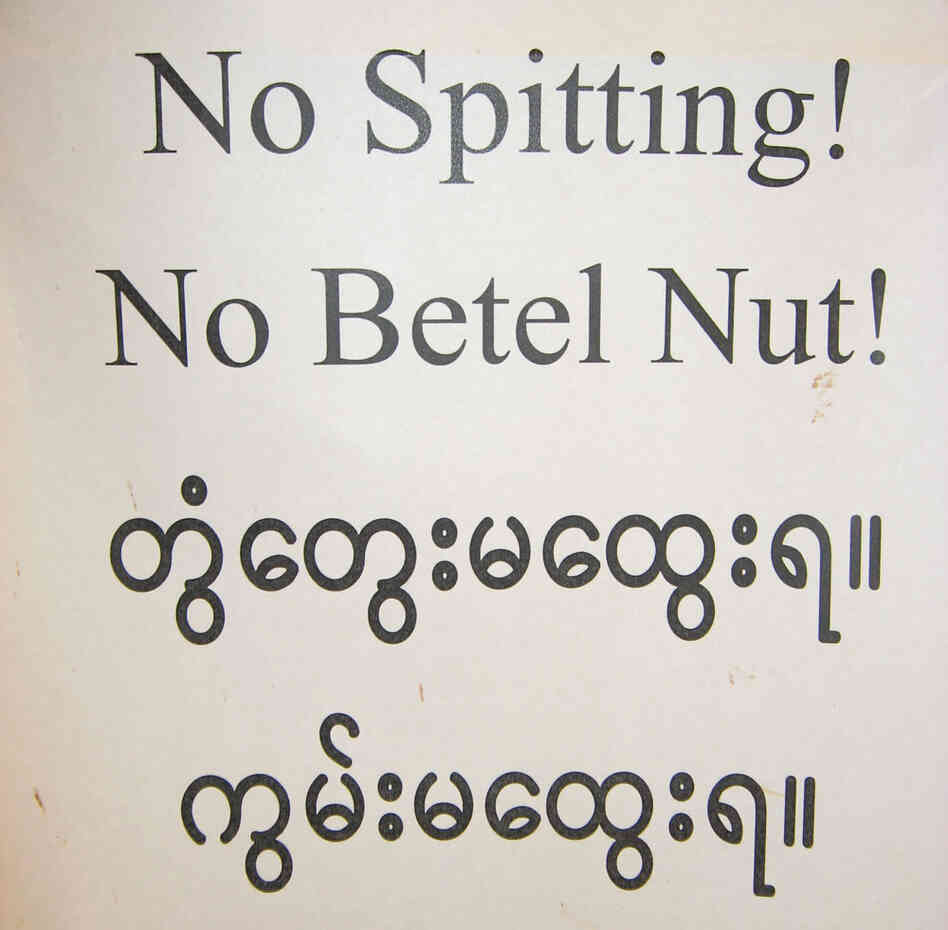 Sign prohibiting spitting posted at a laundromat in Fort Wayne, Ind. Sign prohibiting spitting posted at a laundromat in Fort Wayne, Ind.