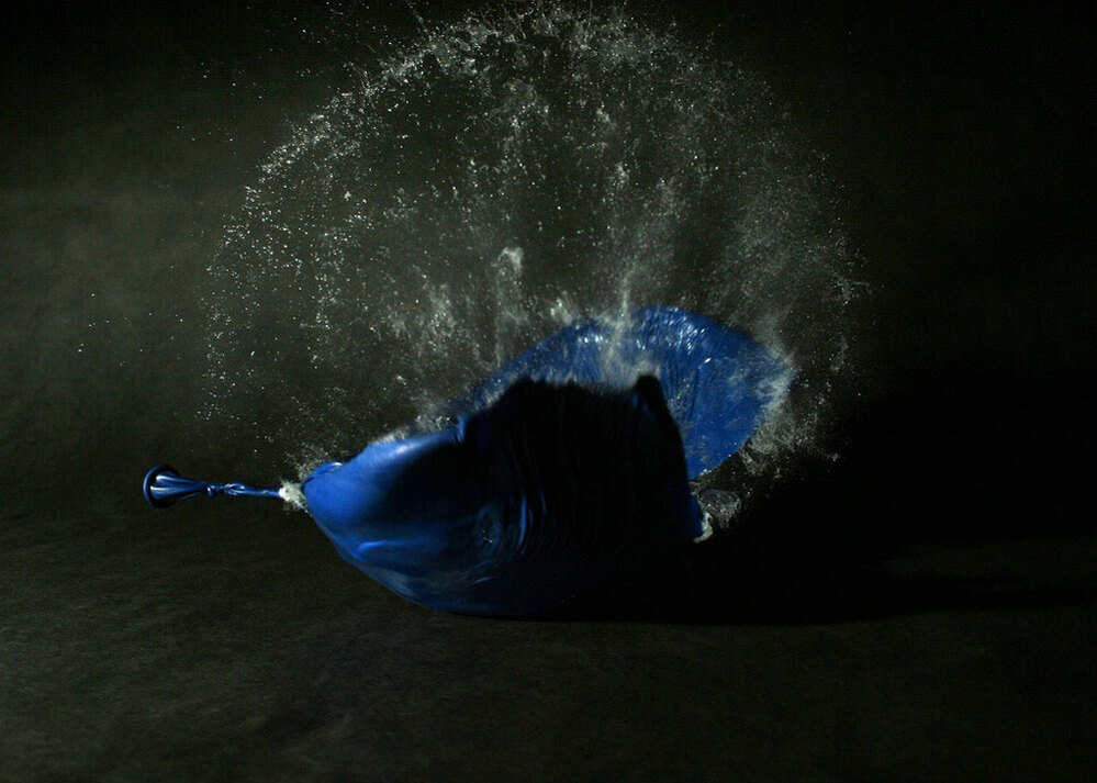 balloon popping with water inside