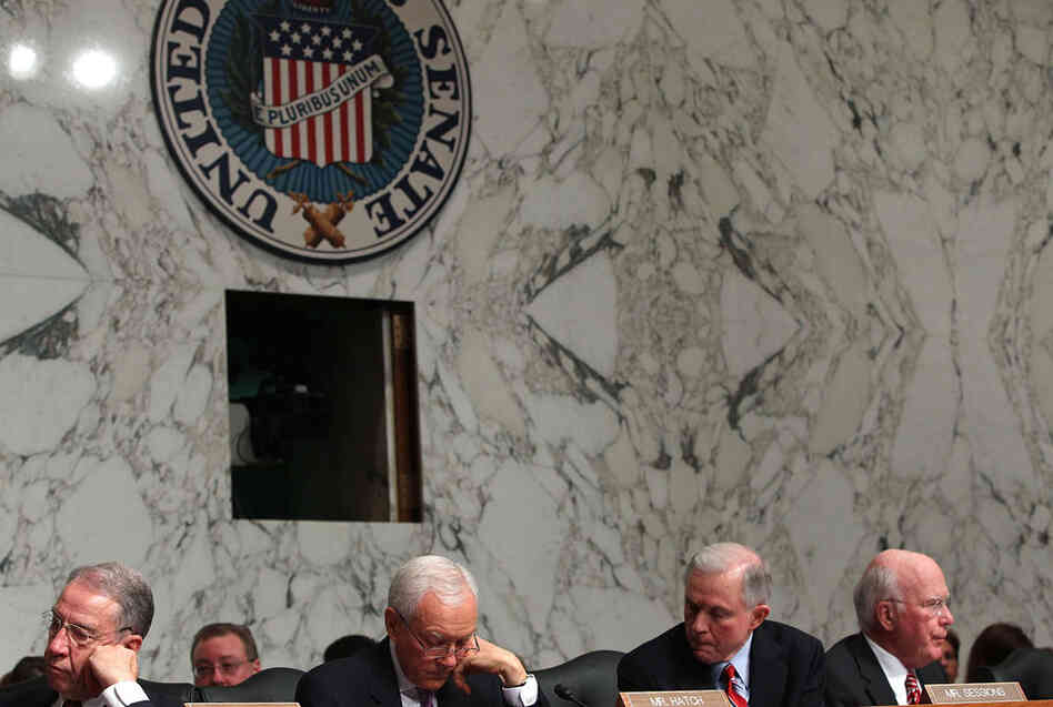 Senators Charles Grassley, Orrin Hatch, Jeff Sessions, Pat Leahy