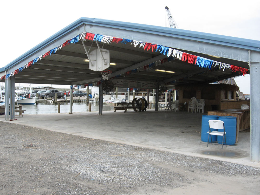 The fireworks show has been canceled in Grand Isle, La., and the beaches are empty.Jeff Brady/NPR