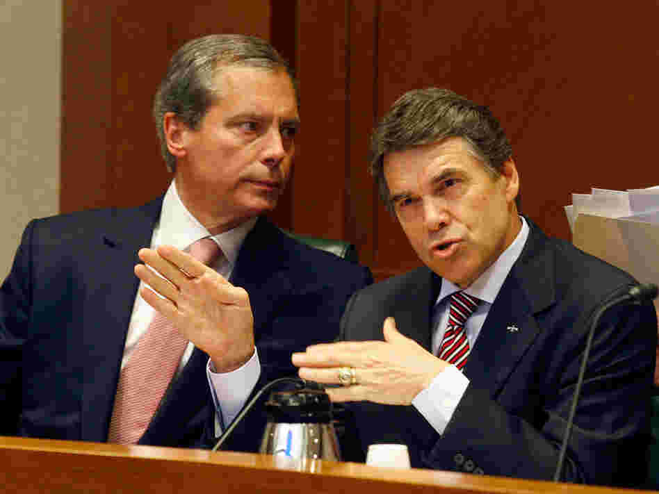 Texas Lt. Gov. David Dewhurst and Gov. Rick Perry.