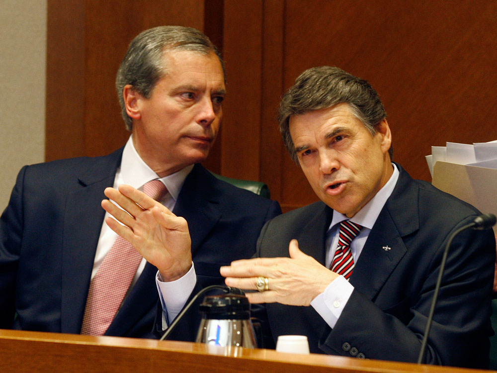 Texas Lt. Gov. David Dewhurst and Gov. Rick Perry.