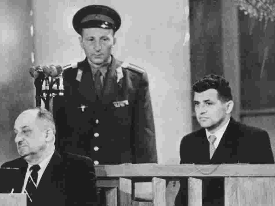 Francis Gary Powers (far right) during his 1960 trial in Moscow.