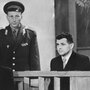 Francis Gary Powers (far right) during his 1960 trial in Moscow.