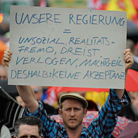 Protesters in Berlin demonstrate against budget cuts