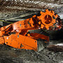 A continuous miner machine.