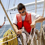 David Chauvin Jr. works to lower the oil boom while testing out the rigging on May 4. David Chauvin Jr. works to lower the oil boom while testing out the rigging on May 4.