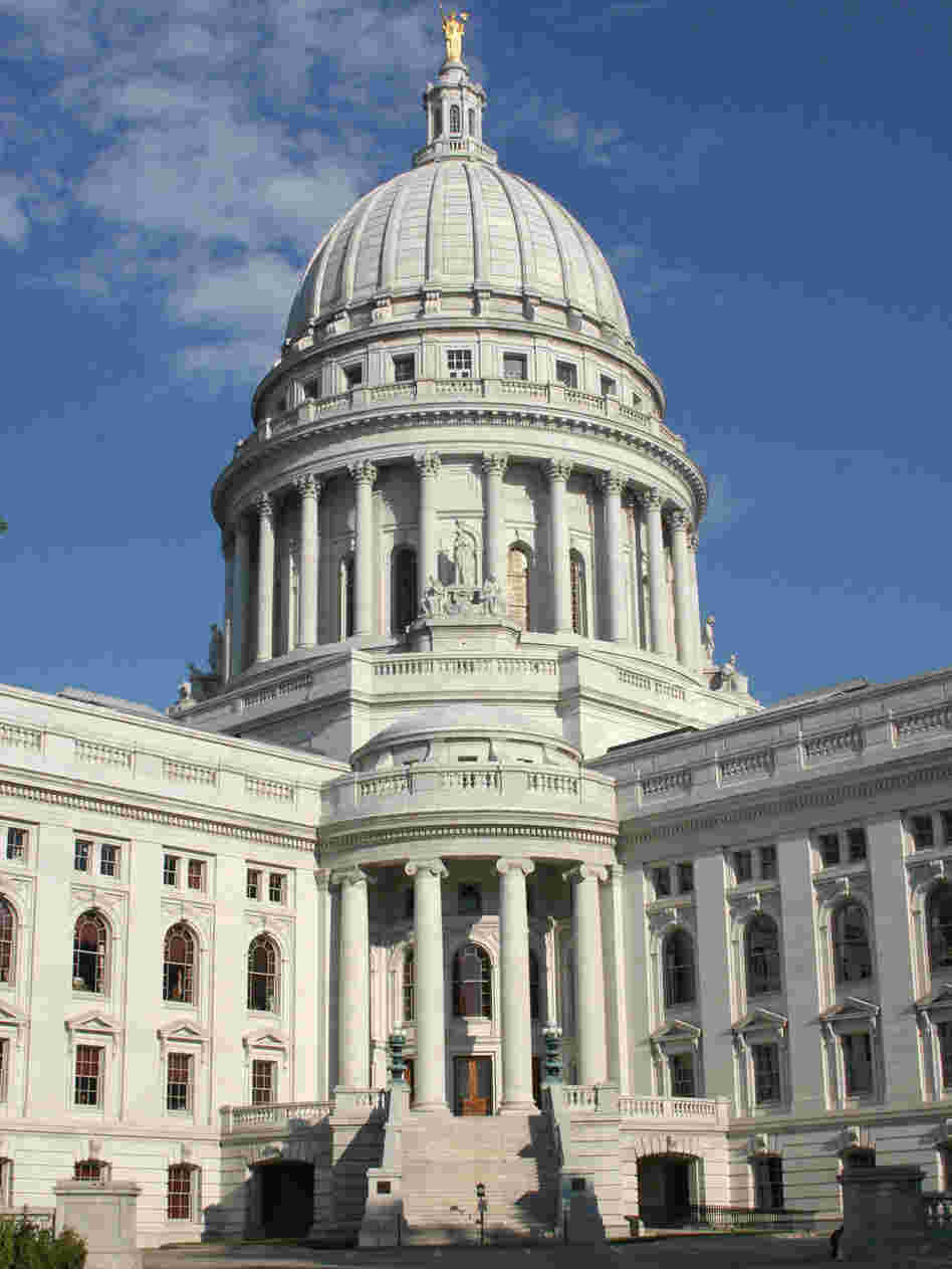 The state Capitol Building in Madison, Wis.
