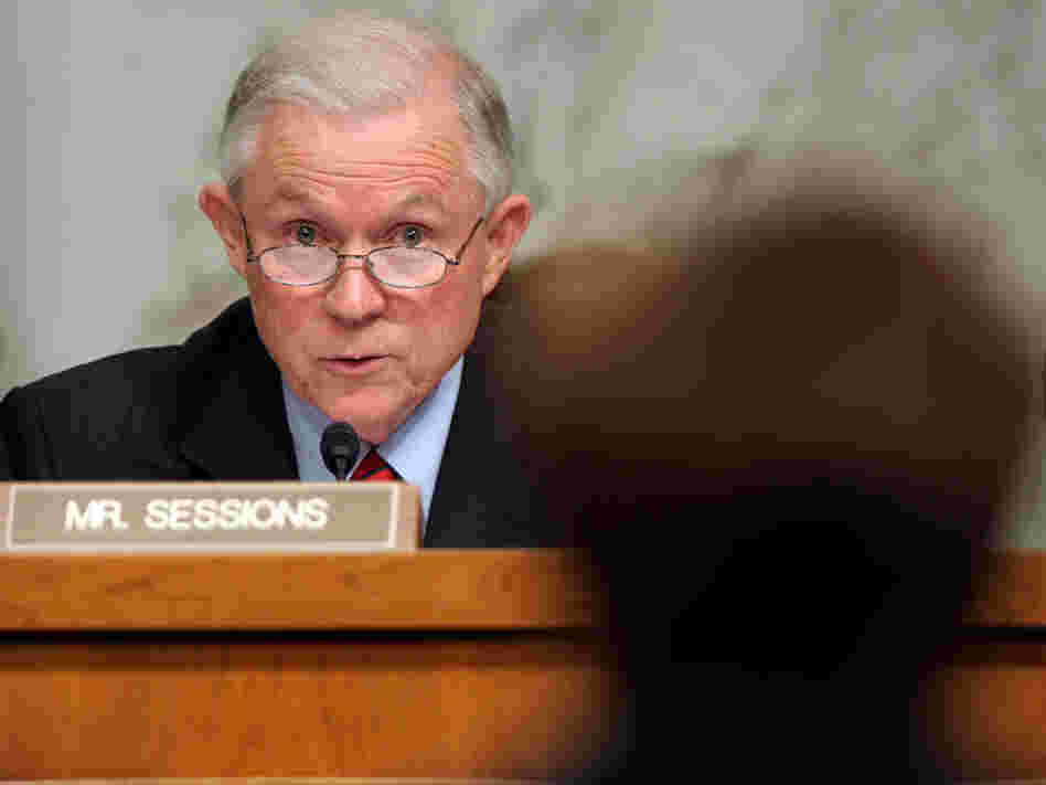 Sen. Jeff Sessions of Alabama asks a question of Supreme Court nominee Elena Kagan.