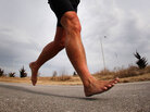 Rick Roeber runs barefoot Rick Roeber runs barefoot