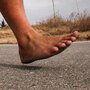Rick Roeber runs barefoot Rick Roeber runs barefoot