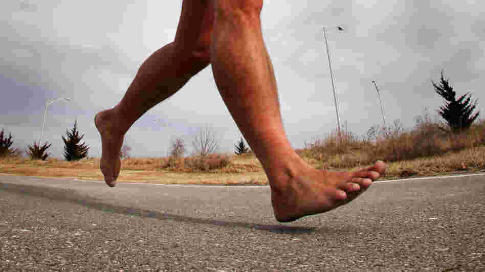 Rick Roeber runs barefoot Rick Roeber runs barefoot