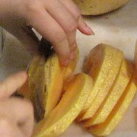 Beanna Williamson cuts melon