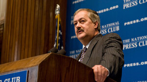 Don Blankenship of Massey Energy Company addresses a National Press Club luncheon during a question-and-answer session on Thursday.