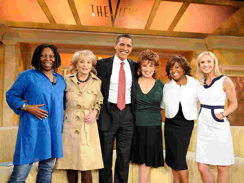 Then-Sen. Barack Obama poses with the cast of ABC's 'The View' in March 2008.