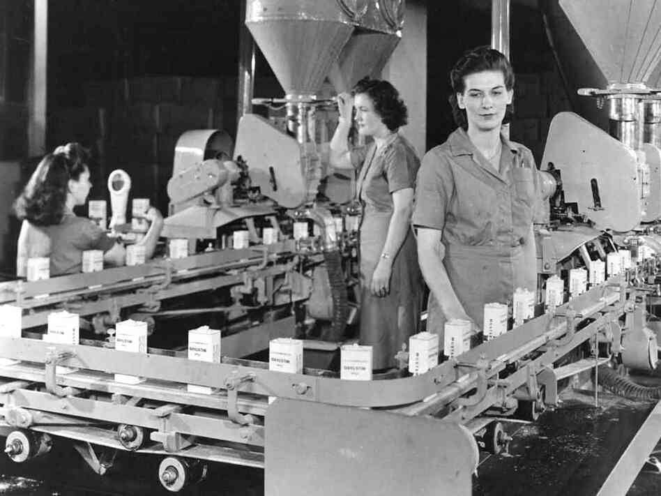 Workers in a McCormick spice plant, circa 1945.