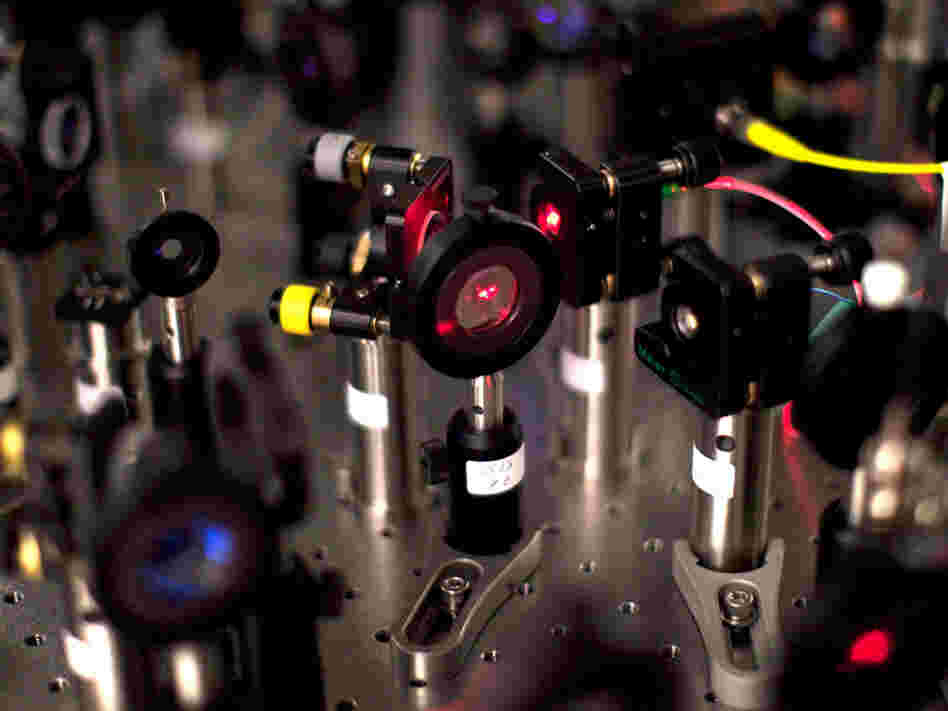 Laser at mirrors