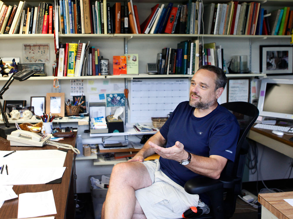 John Shea in his office at Stony Brook University