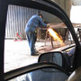 A Toyota Sienna minivan has been bulletproofed