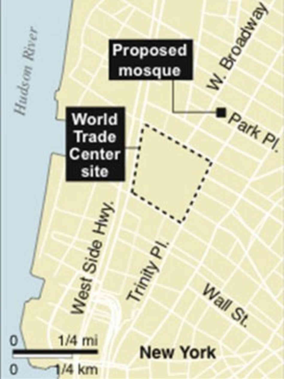 The proposed location of an Islamic center in lower Manhattan. The proposed location of an Islamic center in lower Manhattan.