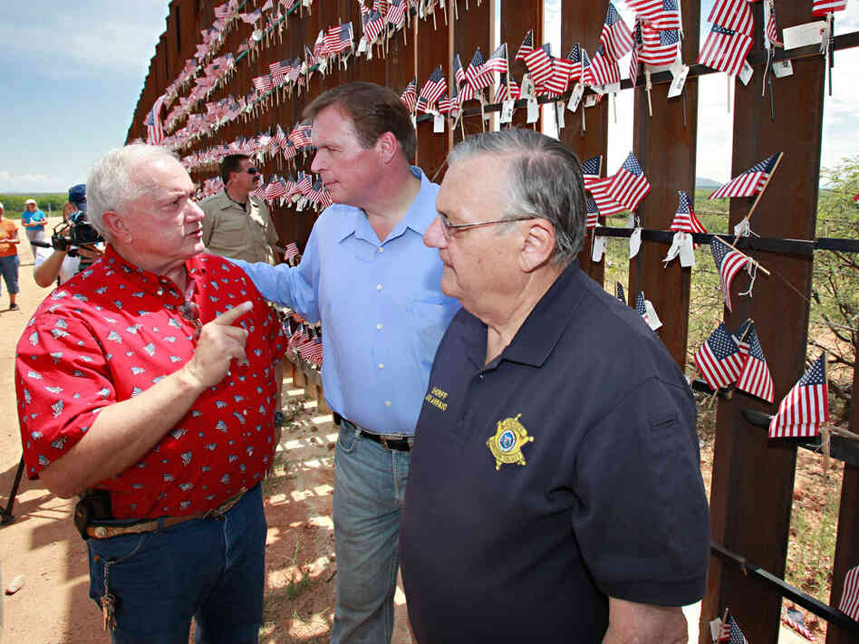 J.D. Hayworth (center) with Arizona state Sen. Russell Pearce and Maricopa Sheriff Joe Arpaio.