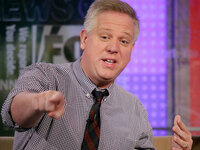 Beck, on the set of <em>Fox & Friends</em> in May.