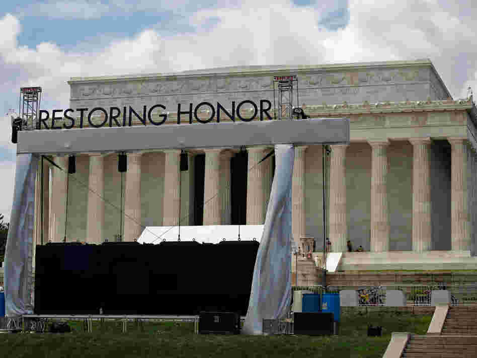 The stage is being set for Glenn Beck's "Restoring Honor" rally at the Lincoln Memorial.