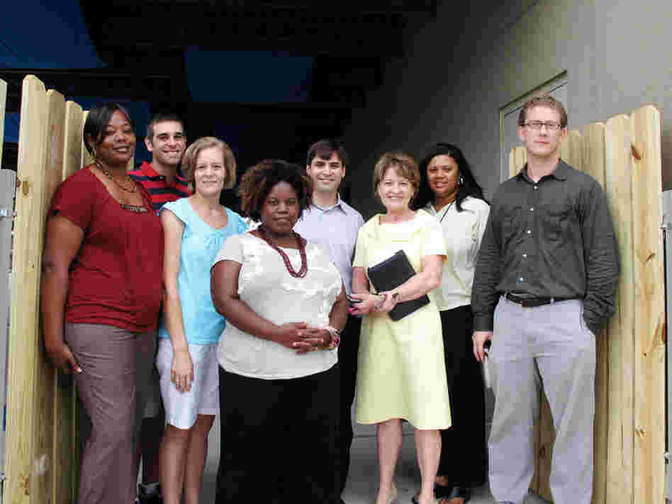 Patricia Perkins (third from right), principal of Morris Jeff Community Schools in New Orleans