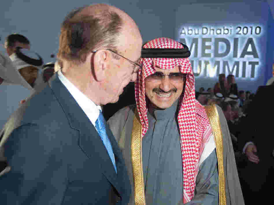Rupert Murdoch with Prince Al Waleed bin Talal at the Abu Dhabi Media Summit in March.