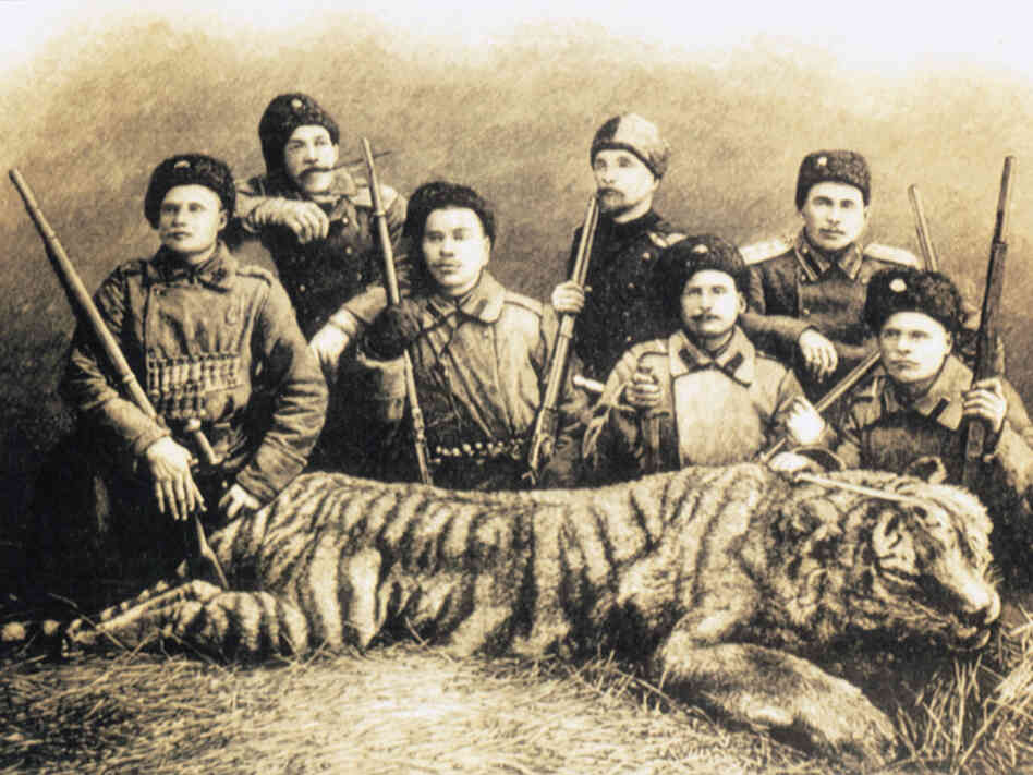 Cossacks with tiger, circa 1885
