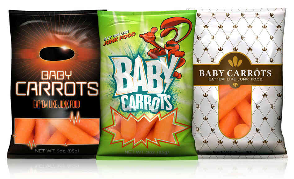 Packages of baby carrots Packages of baby carrots