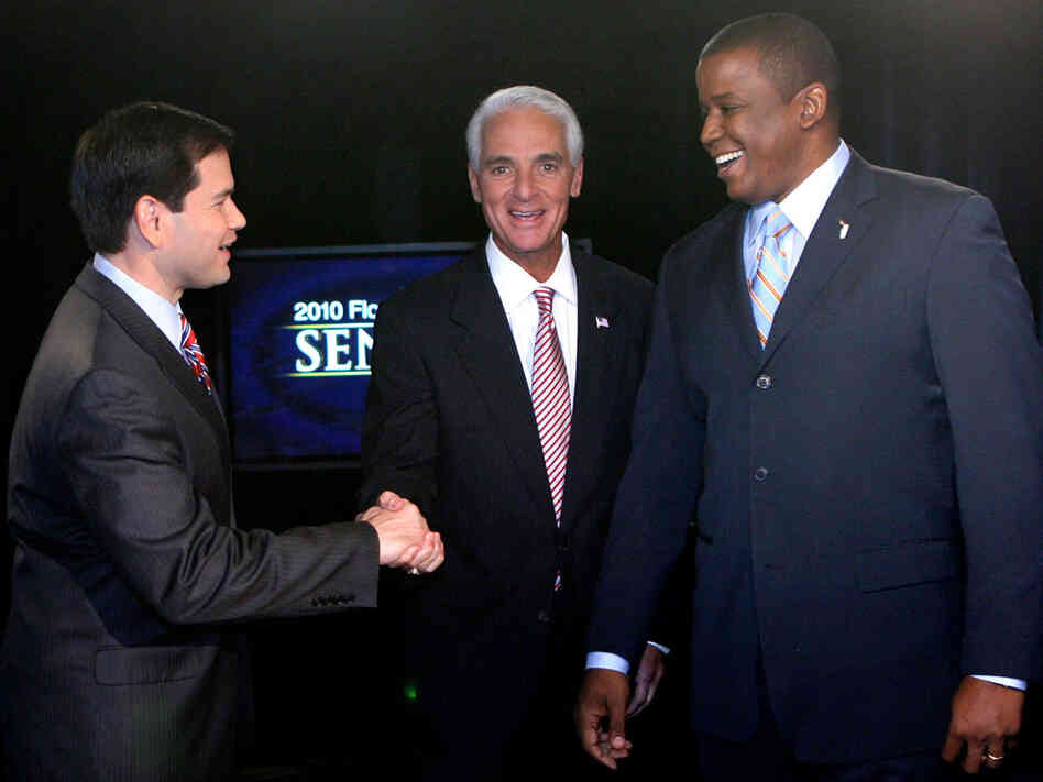 Florida U.S. Senate candidates Marco Rubio, Charlie Christ and Kendrick Meek.