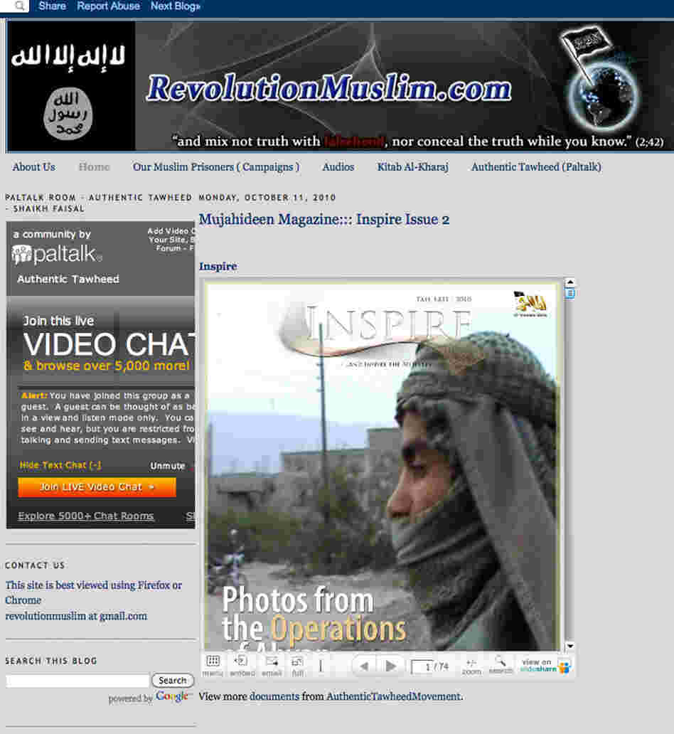 Screen grab from the Revolution Muslim website Screen grab from the Revolution Muslim website