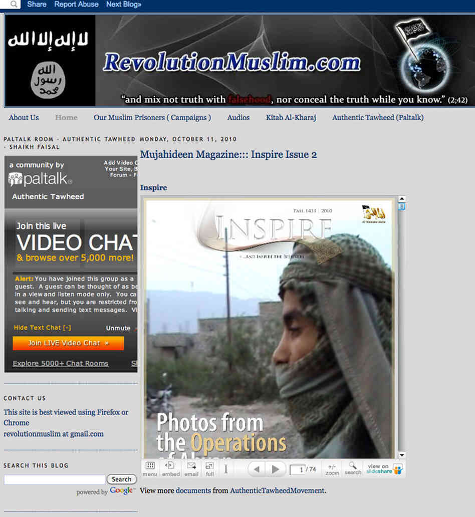 Screen grab from the Revolution Muslim website Screen grab from the Revolution Muslim website