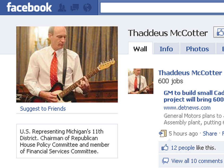 From the Facebook page of Rep. Thaddeus McCotter, R-Mich.