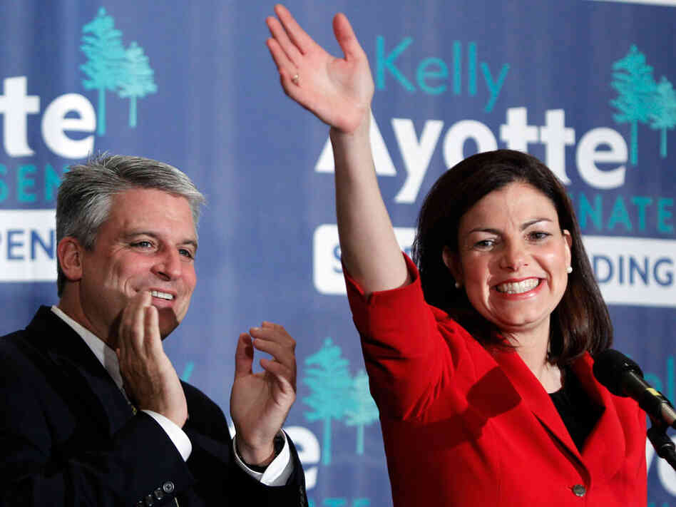New Hampshire Sen.-elect Kelly Ayotte, a Republican, celebrates winning the Senate race in Concord, N.H.