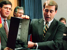 Rep. John Boehner (R-OH) dumps out the coal that he called a Christmas gift to President Clinton in 1995. Rep. John Boehner (R-OH) dumps out the coal that he called a Christmas gift to President Clinton in 1995.